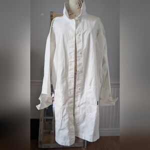 Vans Off-White Button-Up Trench Coat Vintage